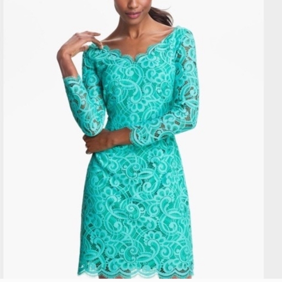 Lilly Pulitzer Dresses & Skirts - Women's Lilly Pulitzer Dress Helene 2 Teal Mint Lace Cocktail Formal